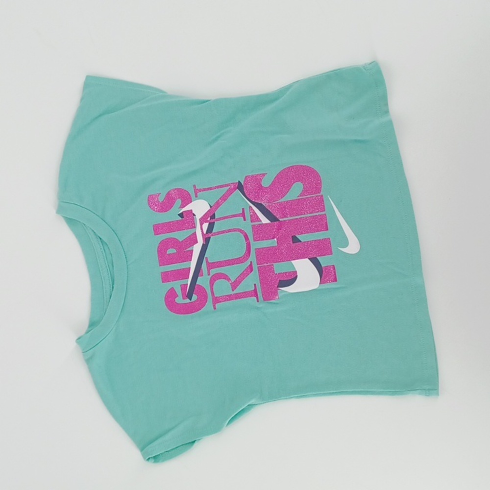 Nike "GIRKS RUN THIS" Athletic Cut Girl's 5/6 T-Shirt
